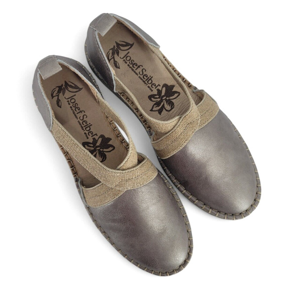 Josef Seibel Sofie 29 Womens Slip-On Flats Metallic‎ Leather Sz 37 Comfort Style - Picture 3 of 6
